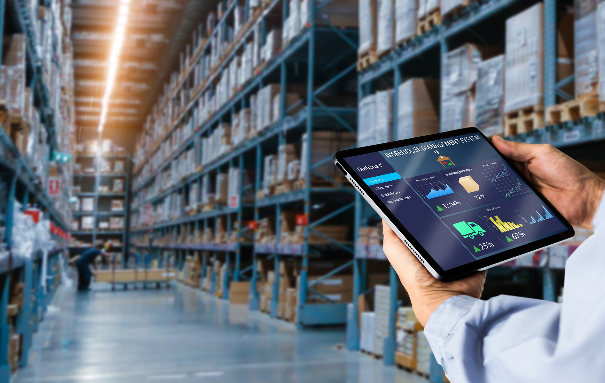 Warehouse statistics on a tablet